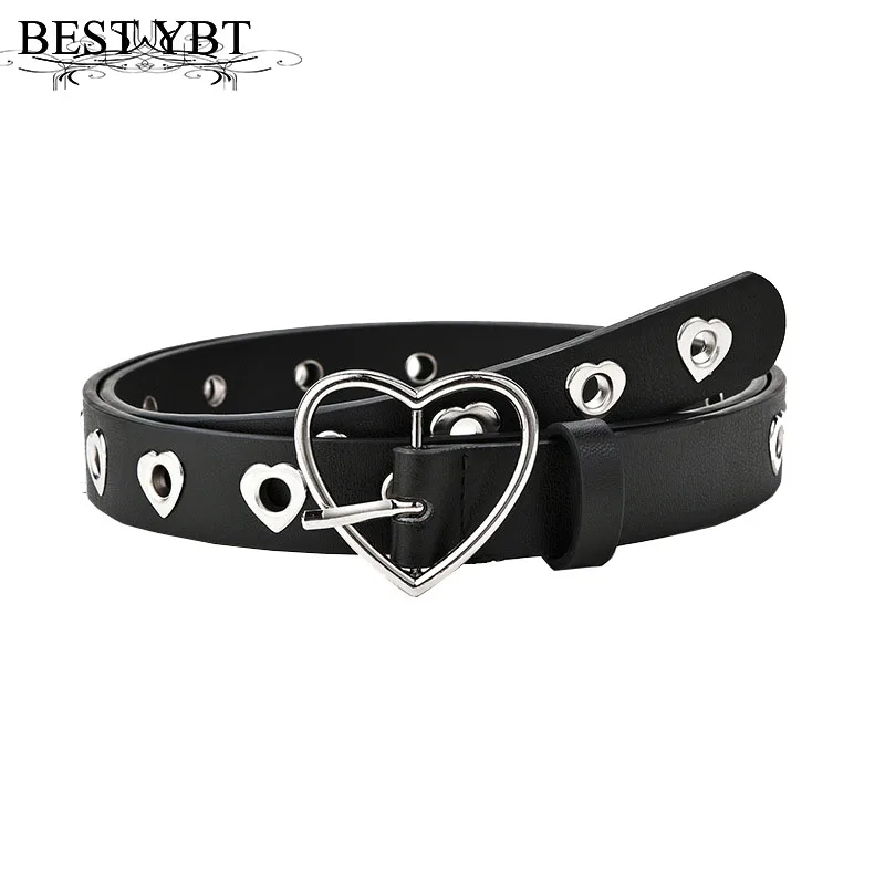 

Best YBT Imitation Leather Women's Belt Alloy Pin Heart Buckle Belt Creative Decorative Fashion Women's Belts For Jeans