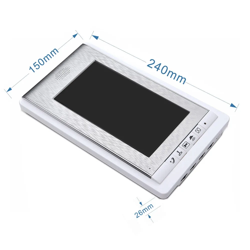 Sistema de intercomunicación de teléfono con pantalla de 7 ", 2 piezas en Color, cerradura eléctrica, 5 llaves de identificación, Control de acceso