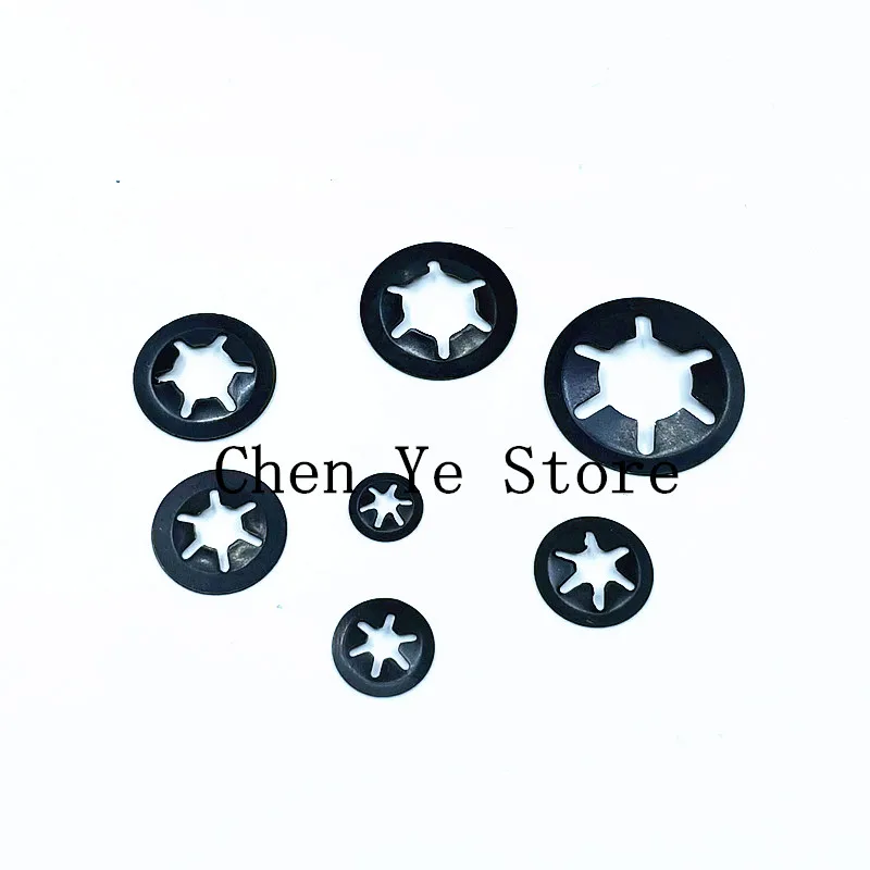 260PCS M3-M12 Set Mangan Stahl Push Auf Washer Halte Sperren Interne Zahn Sterne scheiben Set Befestigungen Sortiment Kit