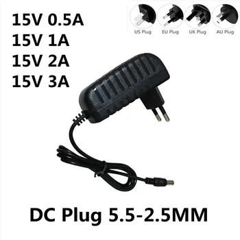 1PCS AC/DC 어댑터 DC 15 V 0.5A 1A 2A 3A AC 100-240V 컨버터 어댑터 전원, 15 V 볼트 충전기 전원 공급 장치 EU 미국 영국 AU 플러그 
