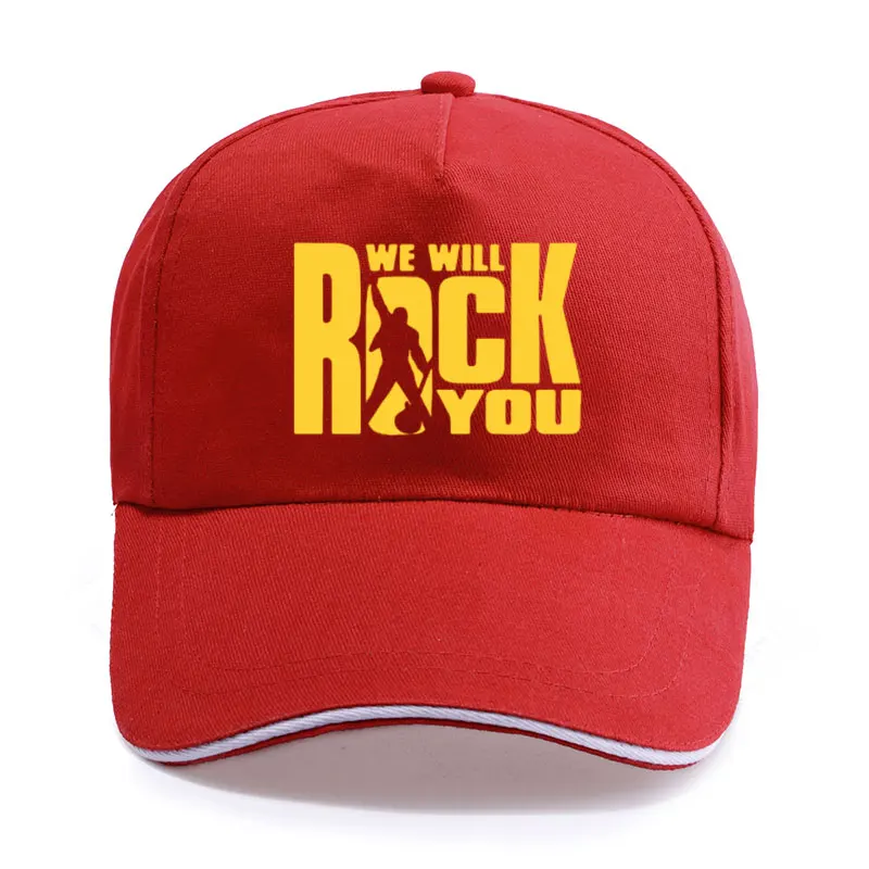 Cotton Trucker Caps We Will Rock You Print Baseball Cap Men Women Unisex Fashion Queen Rock Band Fans Rock Roll Hip Hop Hats