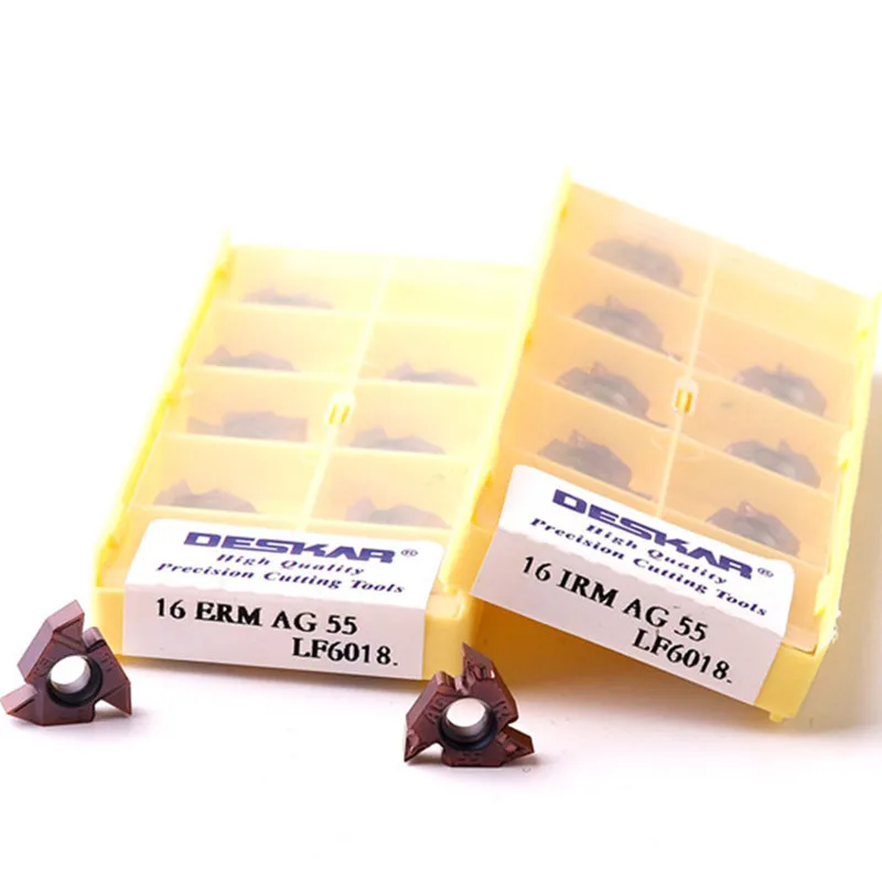 Hoja de herramienta de torneado de carburo para máquina de torneado, herramienta de inserción de hilo de carburo para SER Bar, torno CNC, 16ER, 16IR, AG60, AG55, A55, A60, LF6118, LF6018, 10 piezas
