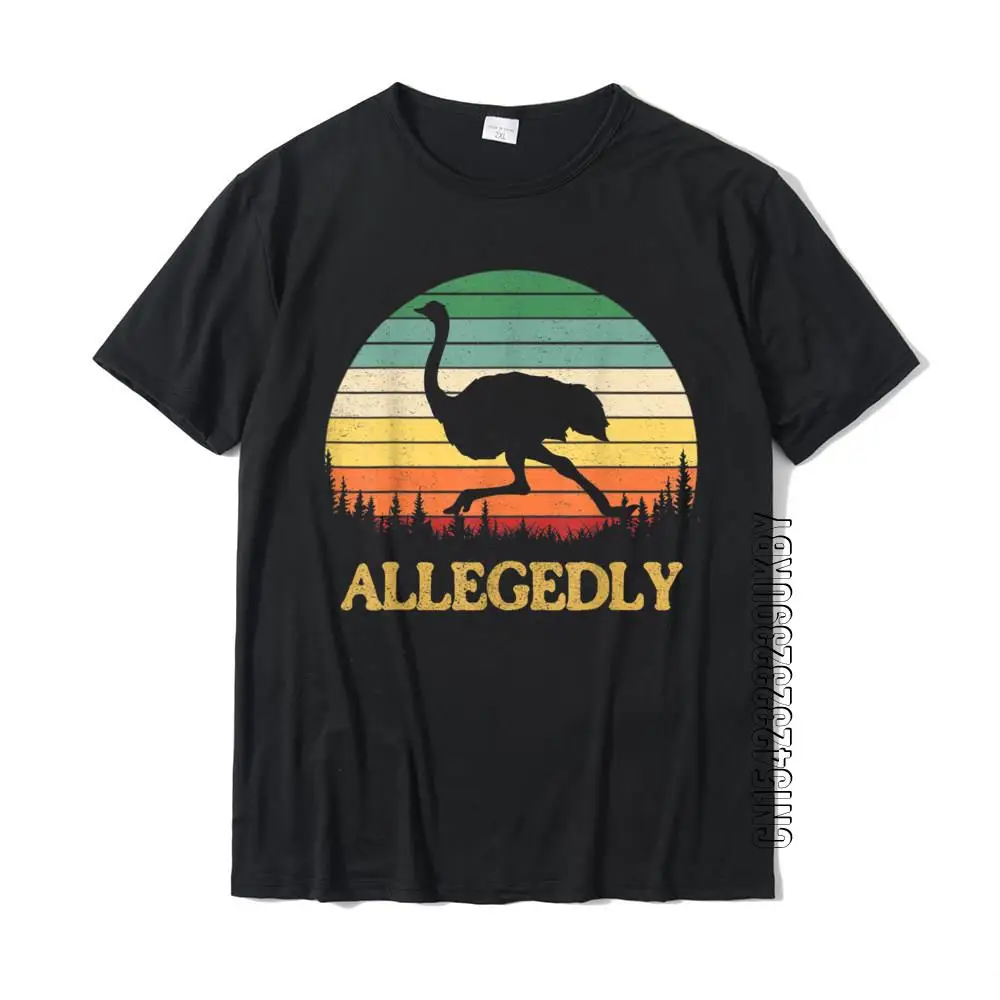 Funny Allegedly Ostrich Gift Flightless Birt Lovers T-Shirt Fitted Comics Tshirts Cotton Men Tops & Tees Normal