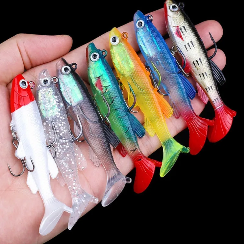 1Pcs 8.5cm 12.5g Wobbler Lead Soft Lure Jig Artificial Silicone Bait Treble Hooks Swimbait Winter Bass Pesca Fishing Tackle