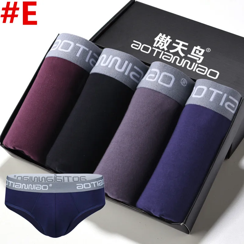 4Pcs Big Size Sexy Briefs Mens Underwear Underpants Male Large Knickers Homme Undershorts Modal Undies L XL XXL 3XL 4XL 5XL