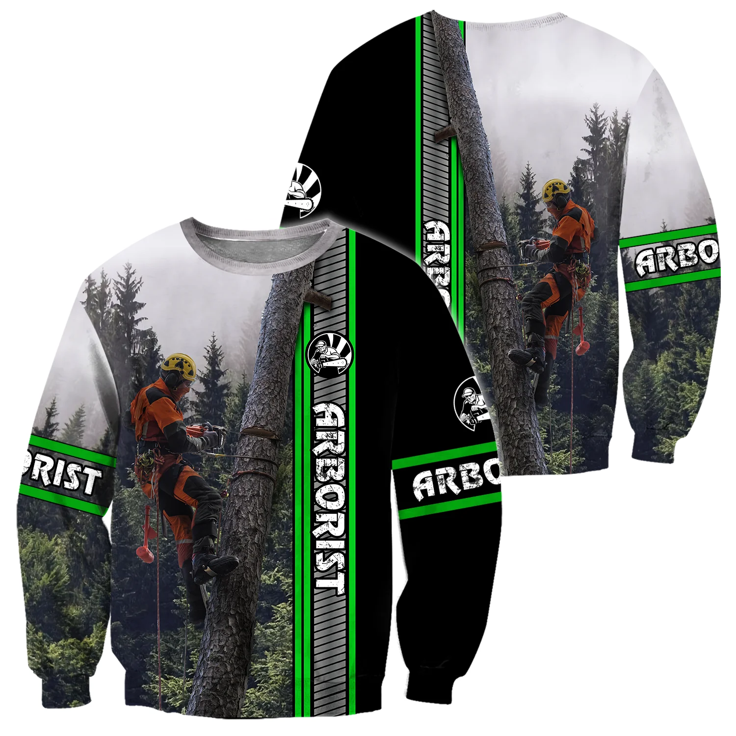 Premium Unisex All Over Printed Arborist Fashion Tracksuit Casual 3D Zip/Hoodies/Sweatshirts/Jacket Hip Hop Women Men Tops J-051