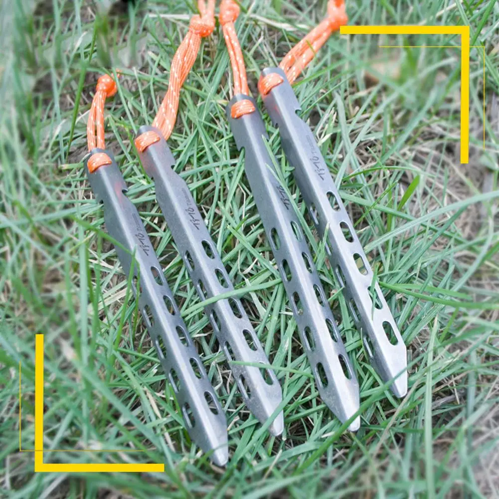 1PC Ultralight Titanium Tent Pegs Outdoor Camping Tent Stakes for Sand Heavy Duty Portable Tent Nail for Garden Picnic