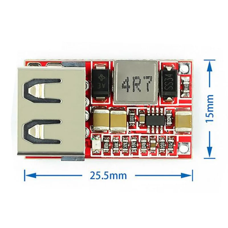 Módulo reductor de energía para coche, 97.5% de eficiencia, a 5V3A 6-24V12V24V, cargador de teléfono USB, módulo de fuente de alimentación, 1 unidad