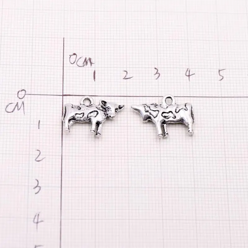 Металлические подвески «сделай сам» в виде животных серебряного цвета, аксессуары для изготовления ювелирных изделий, сережек, браслетов, подвески в виде фермы и коровы для изготовления ювелирных изделий