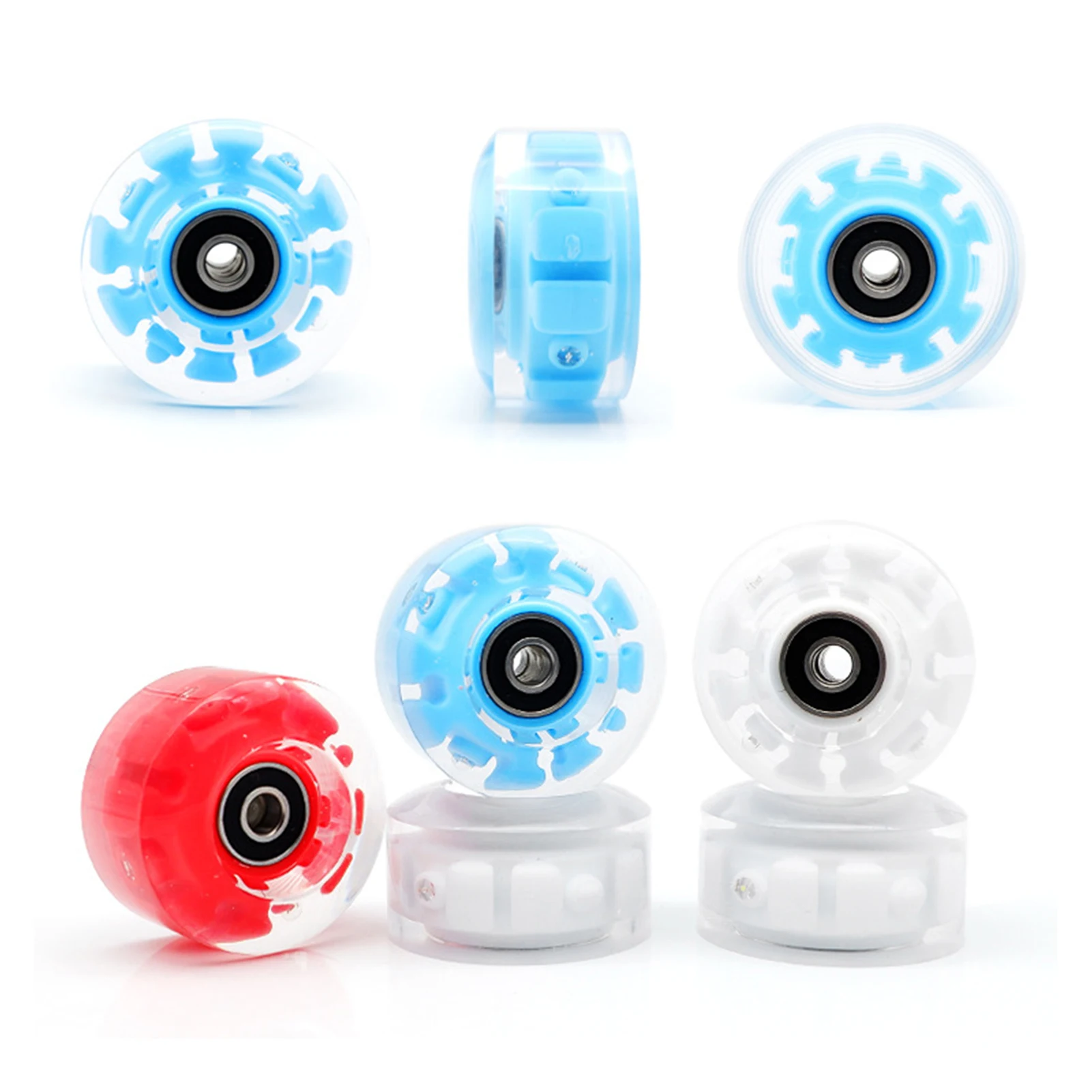 4Pcs Luminous Flash Roller Skating Skateboard Wheels with Bearing Magnetic Core