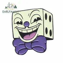 EARLFAMILY 13cm x 11.6cm for Cuphead King Dice Head Car Bumper Window Stickers Vinyl Car Sticker Personality Decals