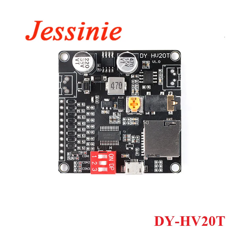 Yessetry DY-SV8F Modulo di riproduzione vocale Lettore MP3 UART I/O Trigger Amplificatore D 5W 8M Memoria Flash SD/TF Card per