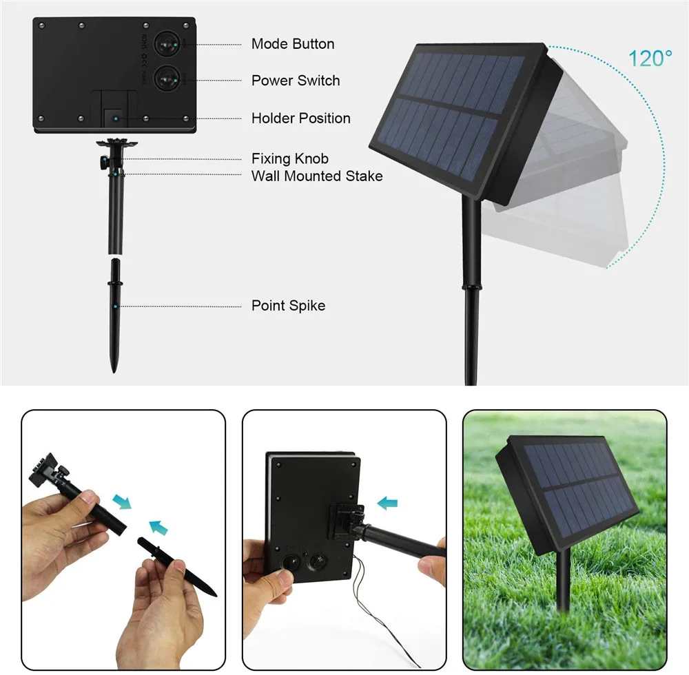 Solar/EU Stecker LED Net Licht String Licht Outdoor Multicolor/Warm/Weiß/Blau Net String Licht für Rasen Zaun Weihnachten Baum Decor