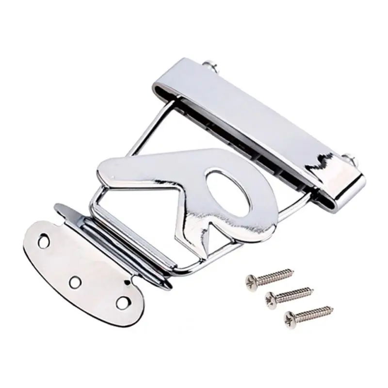 Acoustic Guitar Bass Accessories of 6 String Tailpiece Bridge Chrome R Trapeze Silver, Easy to Install