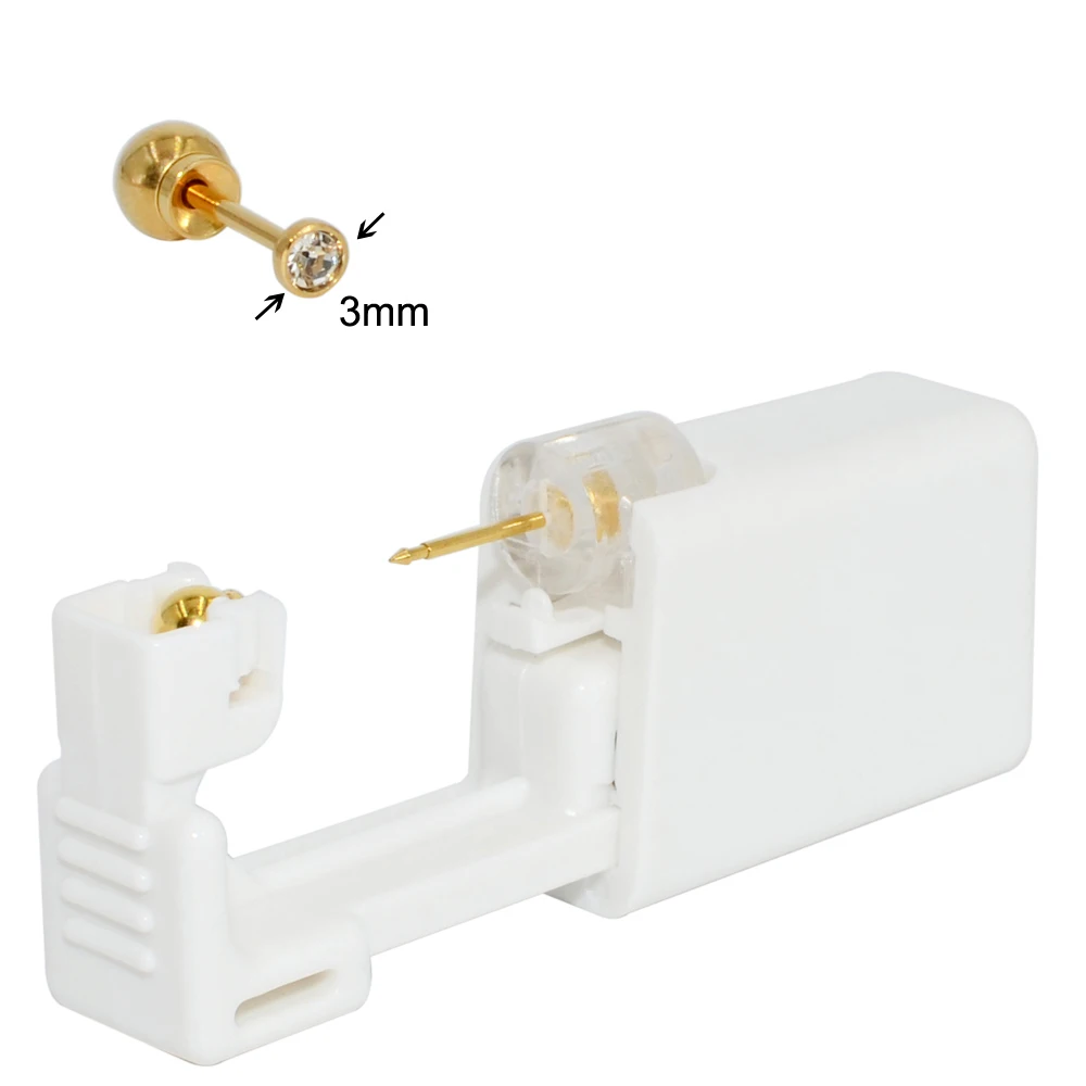 1PC 316L Chirurgisch Staal Oor Stud Wegwerp Steriele Piercing Stud met Veilige Bal Gesp Set Piercing Gun Body piercing Sieraden