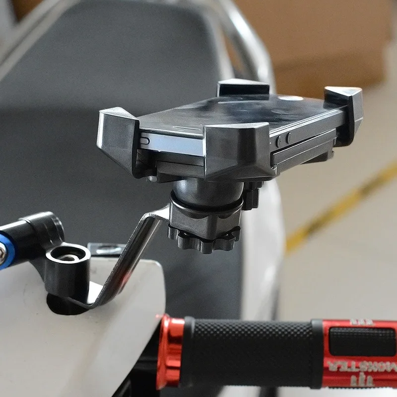 

Aluminum Bike Motorcycle Phone Holder Mobile Phone Stand Mount Holder Bracket 360 Rotatable Rearview Mirror Mobile Stand Holde