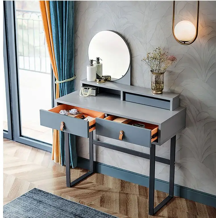 Dresser bedroom economy ins style simple post-modern small apartment iron mini Nordic net red makeup table