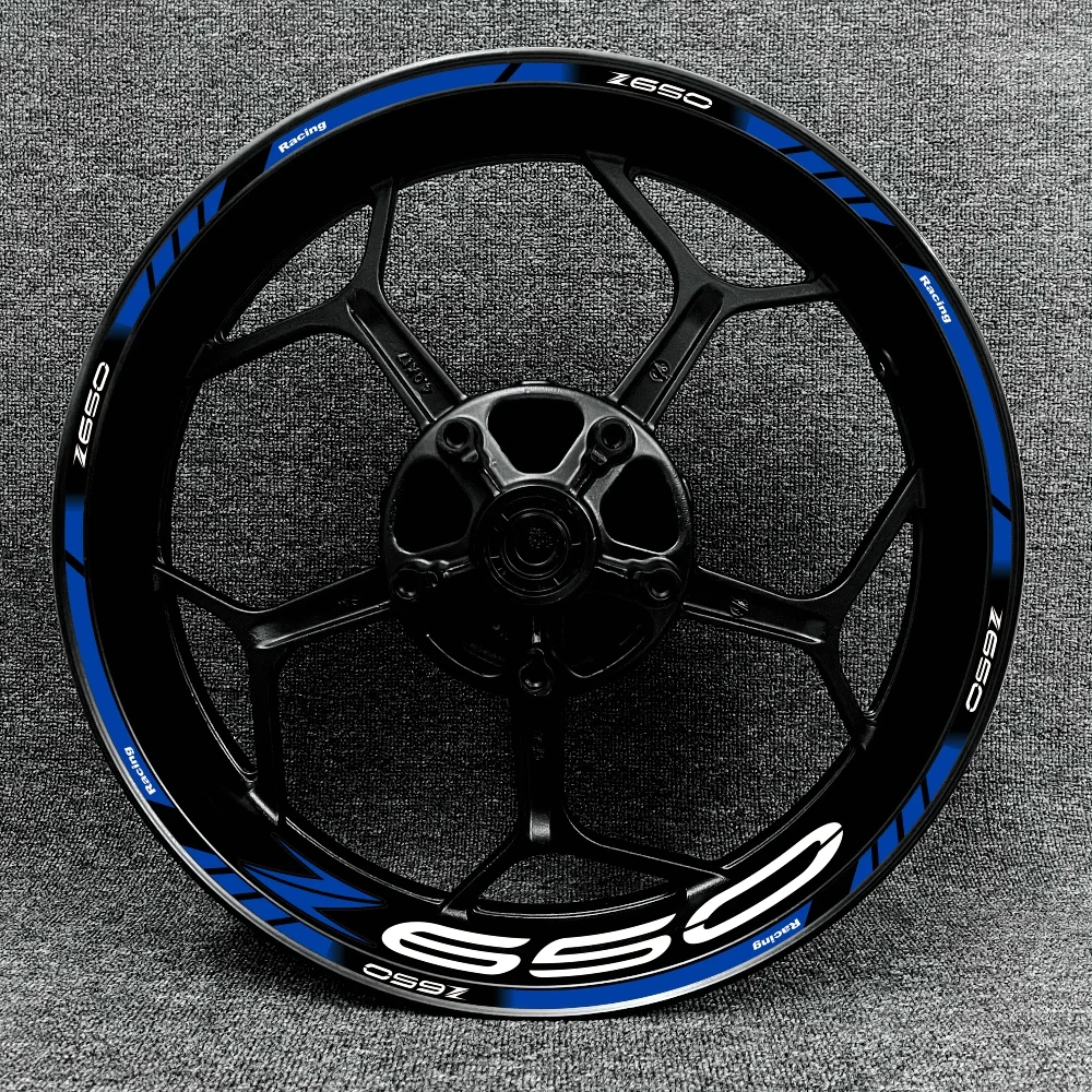 A Set New For Kawasaki Z650 Motorcycle 17 Inch Wheel Hub Logo Modified Decal Decorative Rim Waterproof High Reflective Stickers