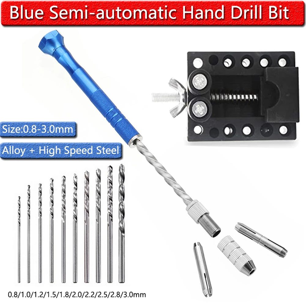 Blue Semi-automatic Hand Drill Twist Bit HSS Woodworking Tool Cobalt High Speed Twist Drill Woodworking Tools D30