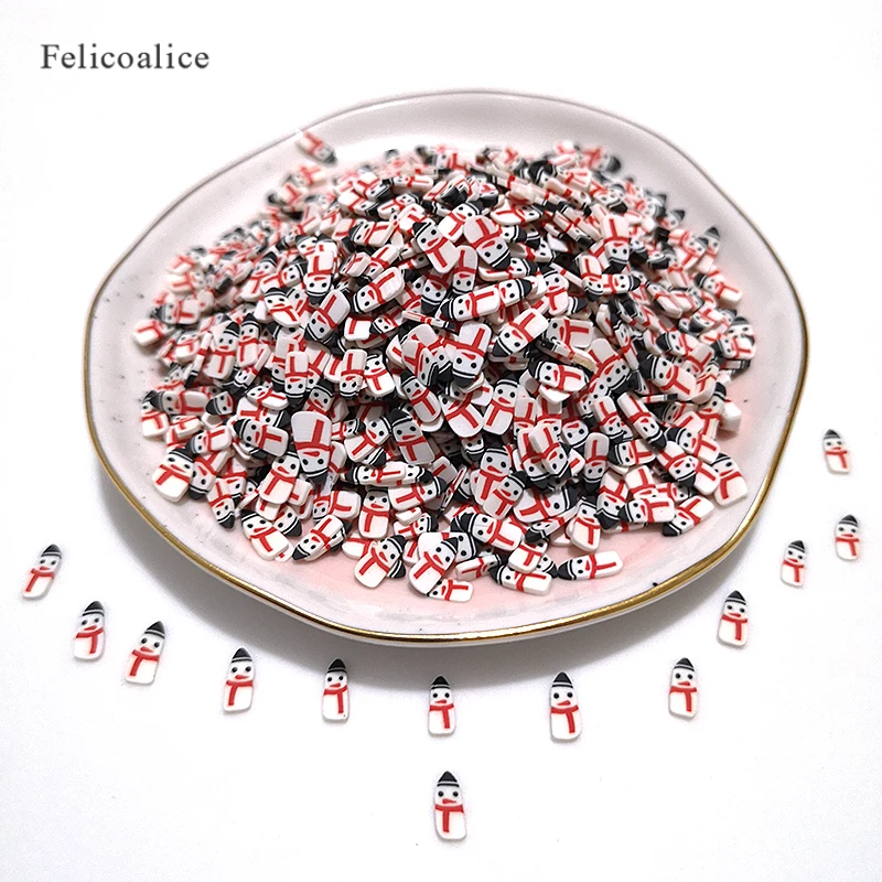 20g/Bag Snowman Slices Slime Additives Soft Slices for Nail Art Beauty Decor Slime Filler Supplies Charms Accessories Toys