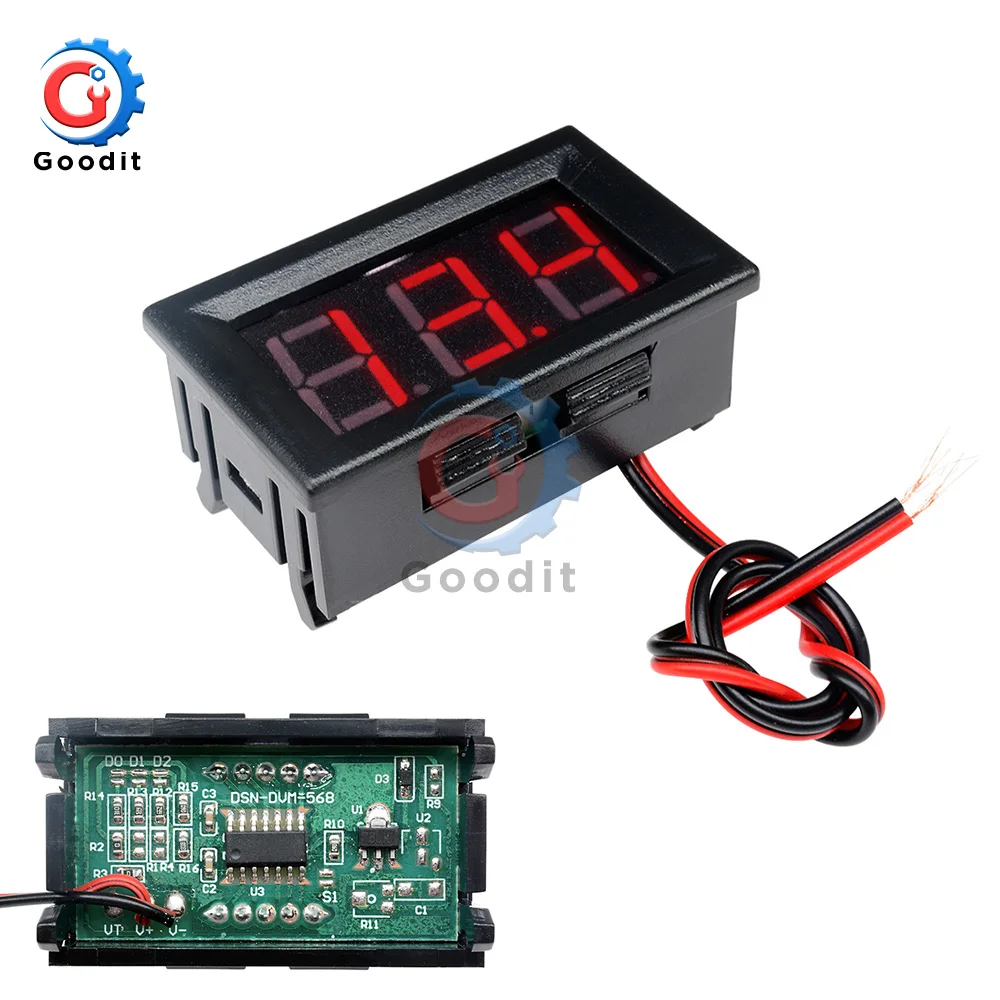 0.56 inch Mini Digital Voltmeter Ammeter DC 100V 10A Panel Amp Volt Voltage Current Meter Tester Blue Red Dual LED Display