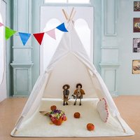 Portable Kids Tent Playground Cotton Canvas Tipi House Children Girls Play House Wigwam Game House Triangle Tents Room Decor