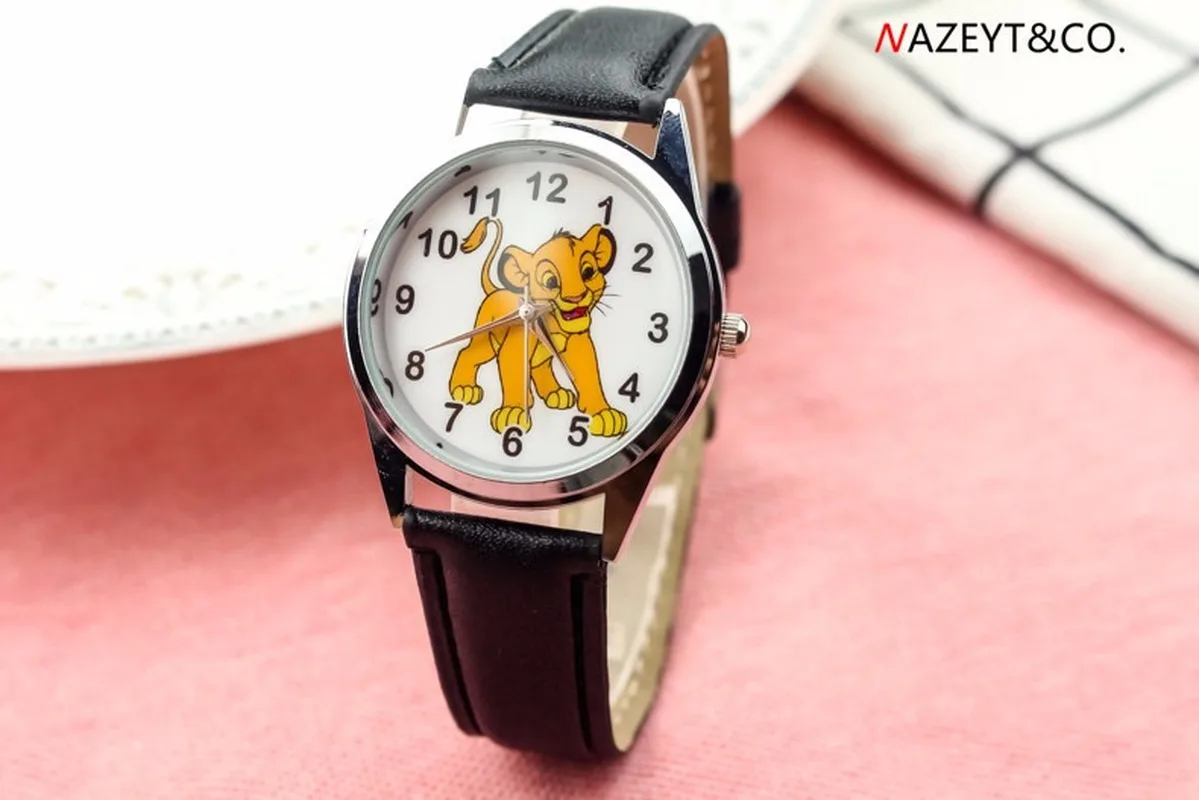 Simba-reloj de cuarzo con dibujos animados para niños, accesorio para estudiantes de primaria y secundaria