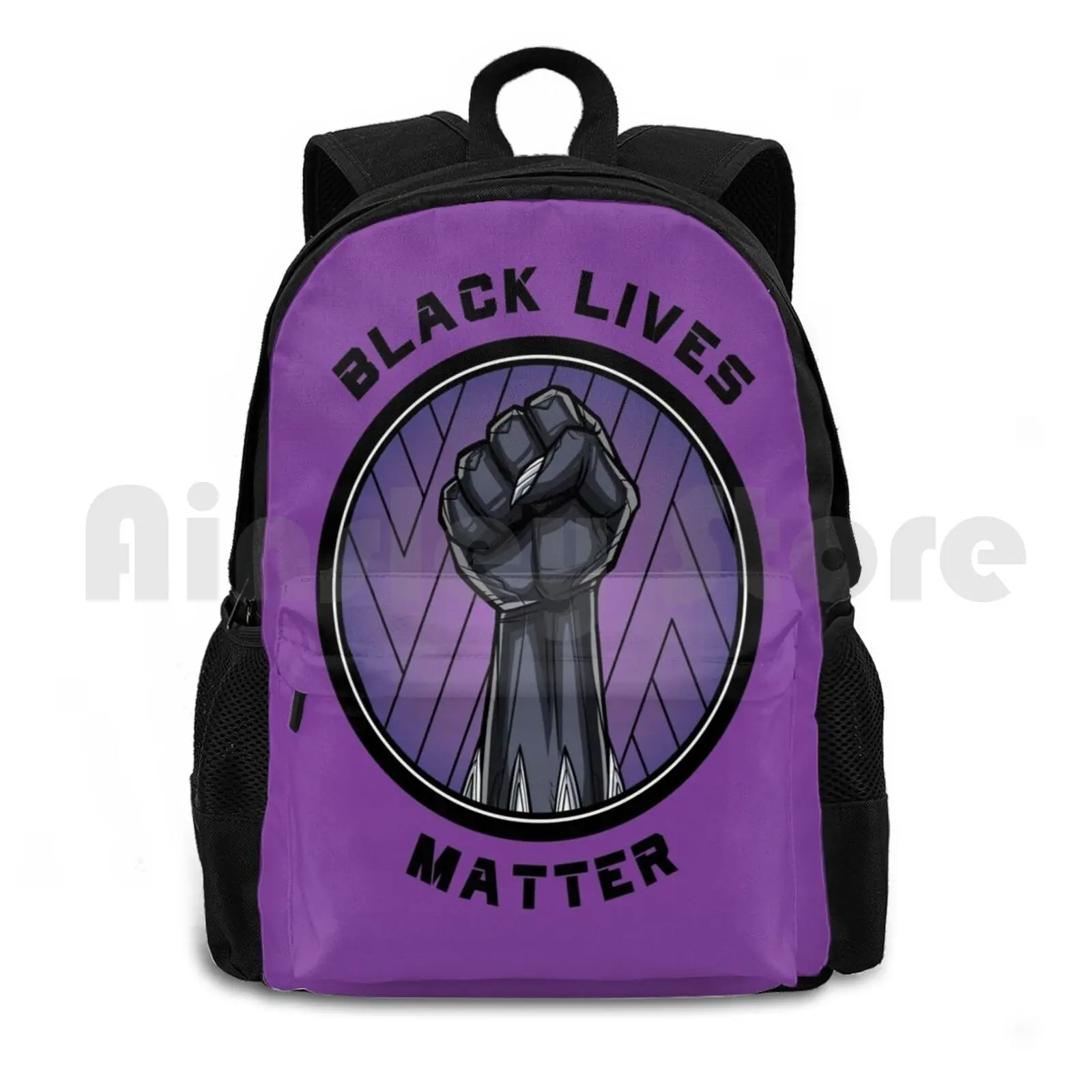 Black Lives Matter-Panther 2 Outdoor Hiking Backpack Waterproof Camping Travel Panther Comics Hero Superhero Wakanda Black