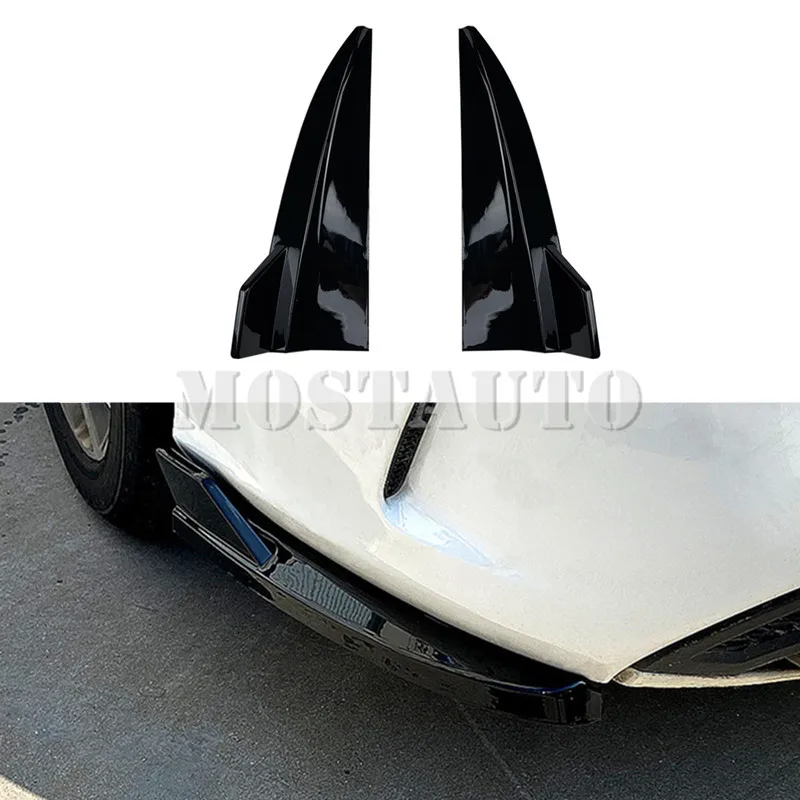 

For Mercedes Benz C-Class S205 ABS Exterior Rear Splitter Rear Bumper Diffuser Lid Cover Trim 2014-2021 Black/Carbon Fiber Look