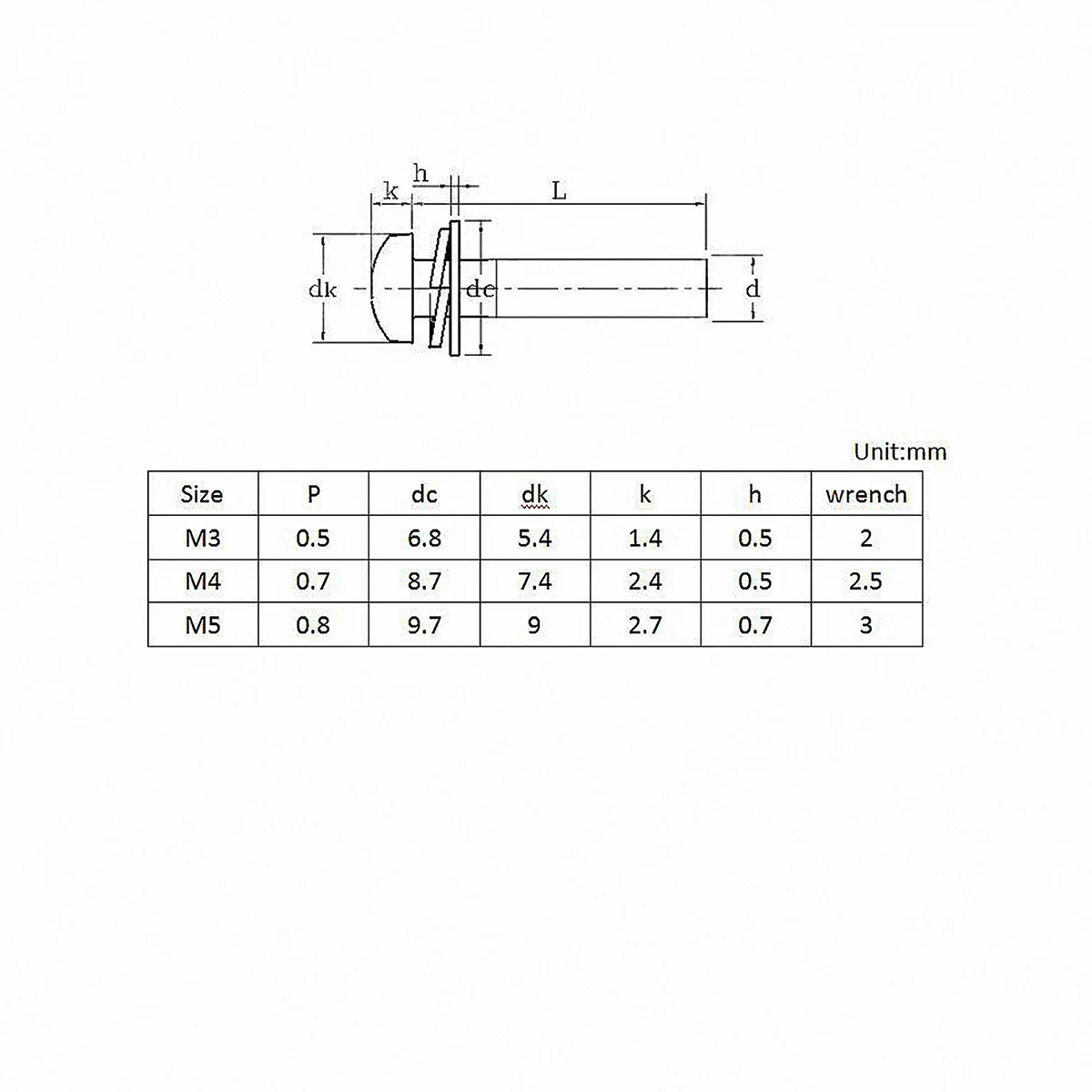 10/20/30 Buah M3 M4 M5 M6 Tombol Kepala Baut Allen Sekrup Soket Hex + Sping/Kit Pencuci Datar A2 304 Baja Tahan Karat