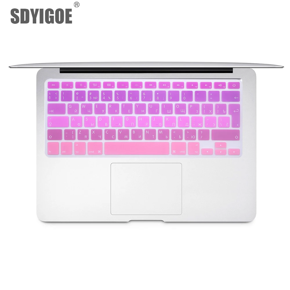 

EU US Russian Language Keyboard Skin for Macbook Air13 A1466 Keyboard Cover Pro13/15 A1502A1398 Silicone Keyboard Film Protector