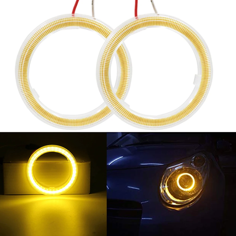 

1 Pair Car Angel Eyes LED Car Halo Ring Lights 12V Yellow Daytime Running Headlamp 60/70/80/90/100/110/120/130/140MM Car Light