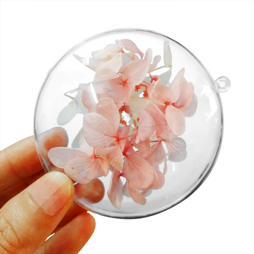 10pcs Christmas Transparent Flat Ball Plastic Clear Baubles Open Ball Candy Gift Box Home Decor For Wedding Christmas 7/9/11cm