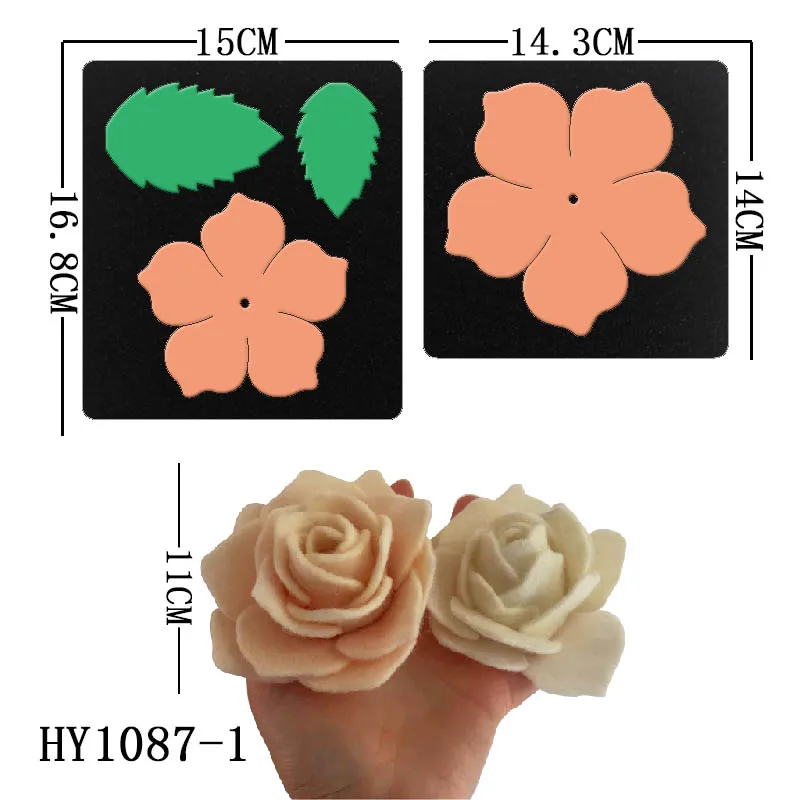 Wykrojniki do kwiatów róży drewniane formy odpowiednie do zwykłej maszyny do cięcia matryc na rynku HY1087