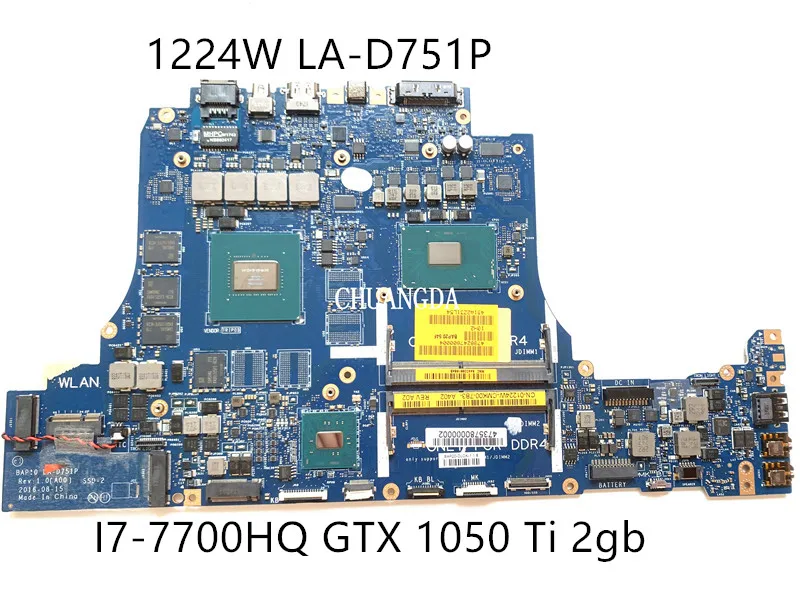 

Материнская плата для ноутбука DELL 17 R4 CN-01224W 01224W 1224W SR32Q I7-7700HQ CPU с 100%