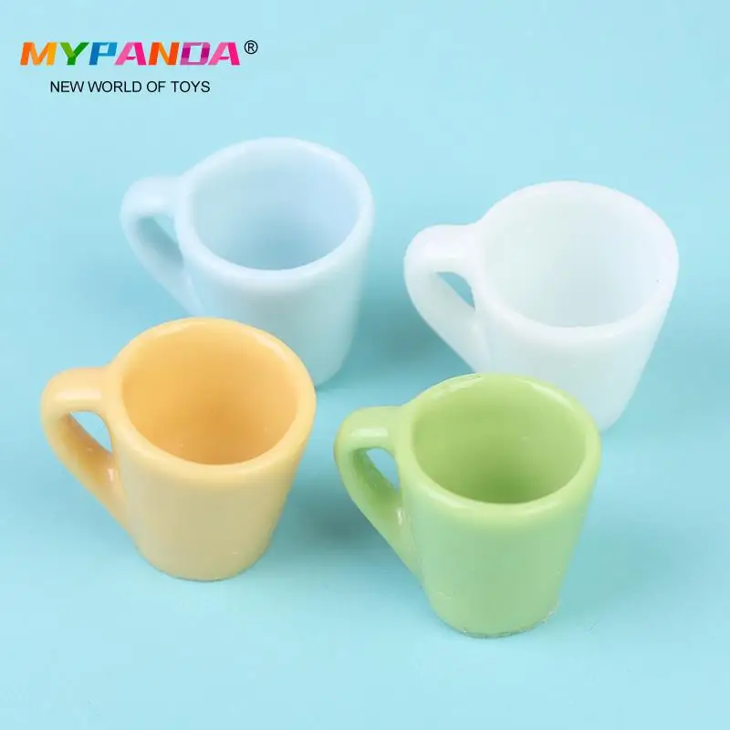 4Pcs 1/6 and 1/12 Dollhouse Miniature Accessories Mini Resin Mug Model Simulation Japanese Style Water Cup Toy 