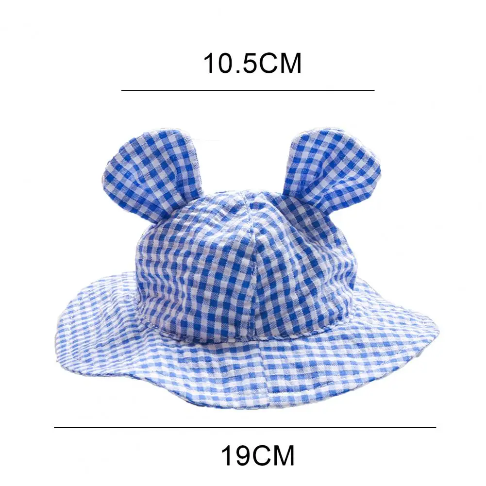 Cute Fisherman Hat Plaid Printing Decorative Polyester Wide Brim Dog Sunscreen Cep for Pet Dogs Accessories Supplies Decor