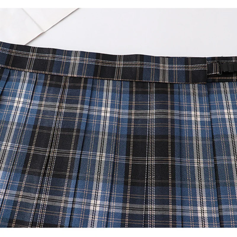 Günstige Plaid Röcke JK Schuluniform Japanischen Mädchen Hohe Taille Gefaltete Röcke Frauen Kleid Für Studenten Mädchen