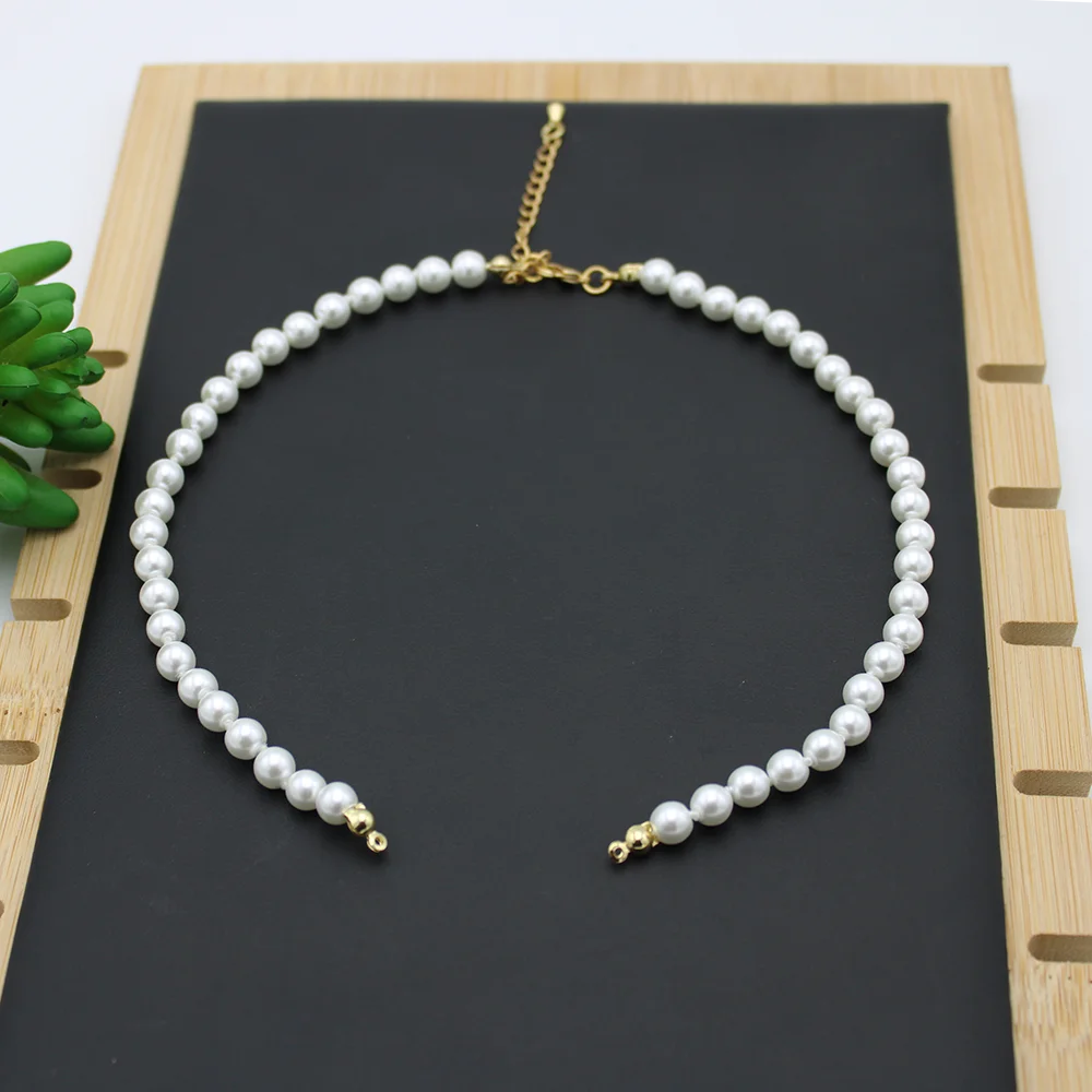 2021 New Pearl semi-finished products can be used as DIY accessories necklace in four colors for men and women