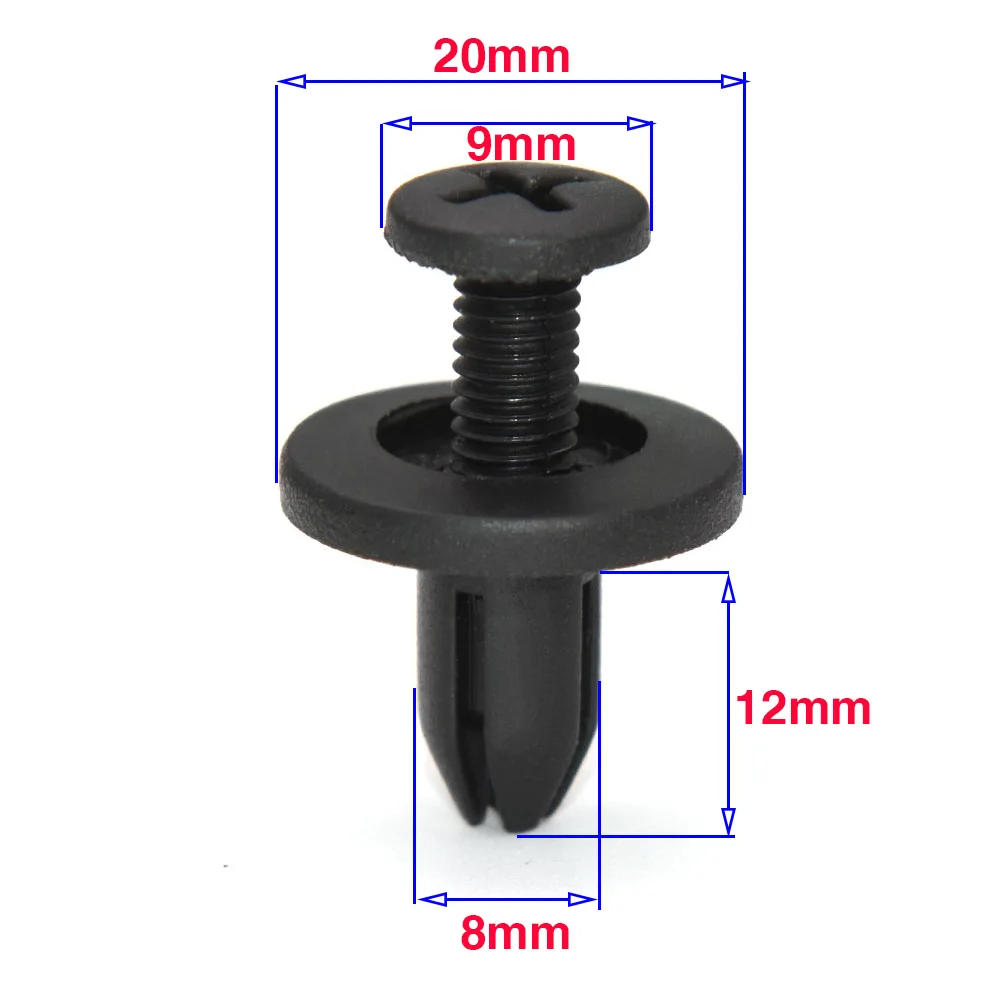 Custom 10PCS 8mm Car Clips Universal Purpose Plastic Expansion Rivets Car Decoration Folder Door Push-Type Trimming Plate Clips