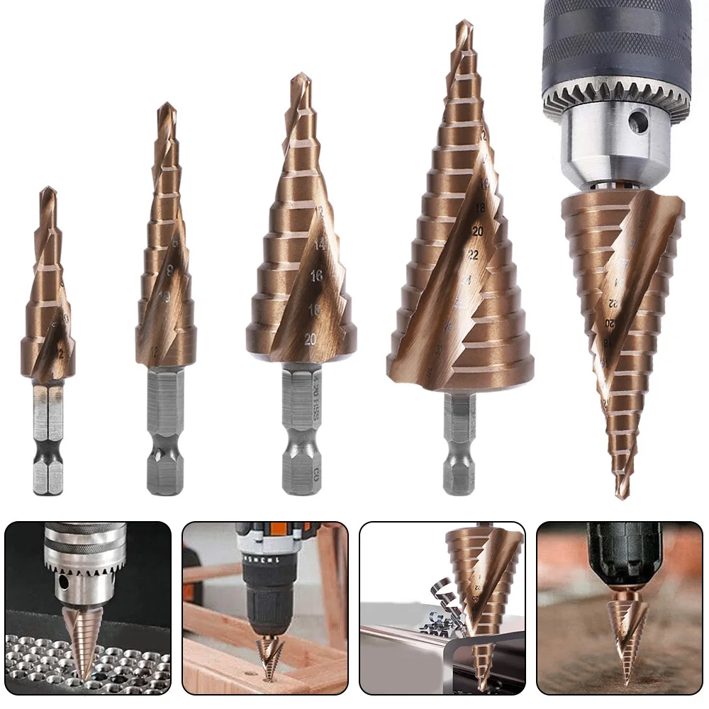 4-12/4-20/4-mm M35 32 Cone Passo Broca de Cobalto Aço de Alta Velocidade Hex Shank Broca Definido Para O Aço Inoxidável de Metal Buraco Openning