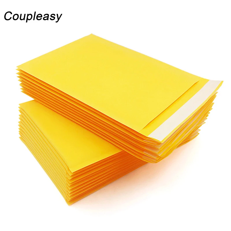 

10Pcs Small Size Bubble Mailer Yellow Kraft Paper Bubble Envelopes Shockproof Shipping Mailing Bag Courier Packaging Bag 9 Sizes