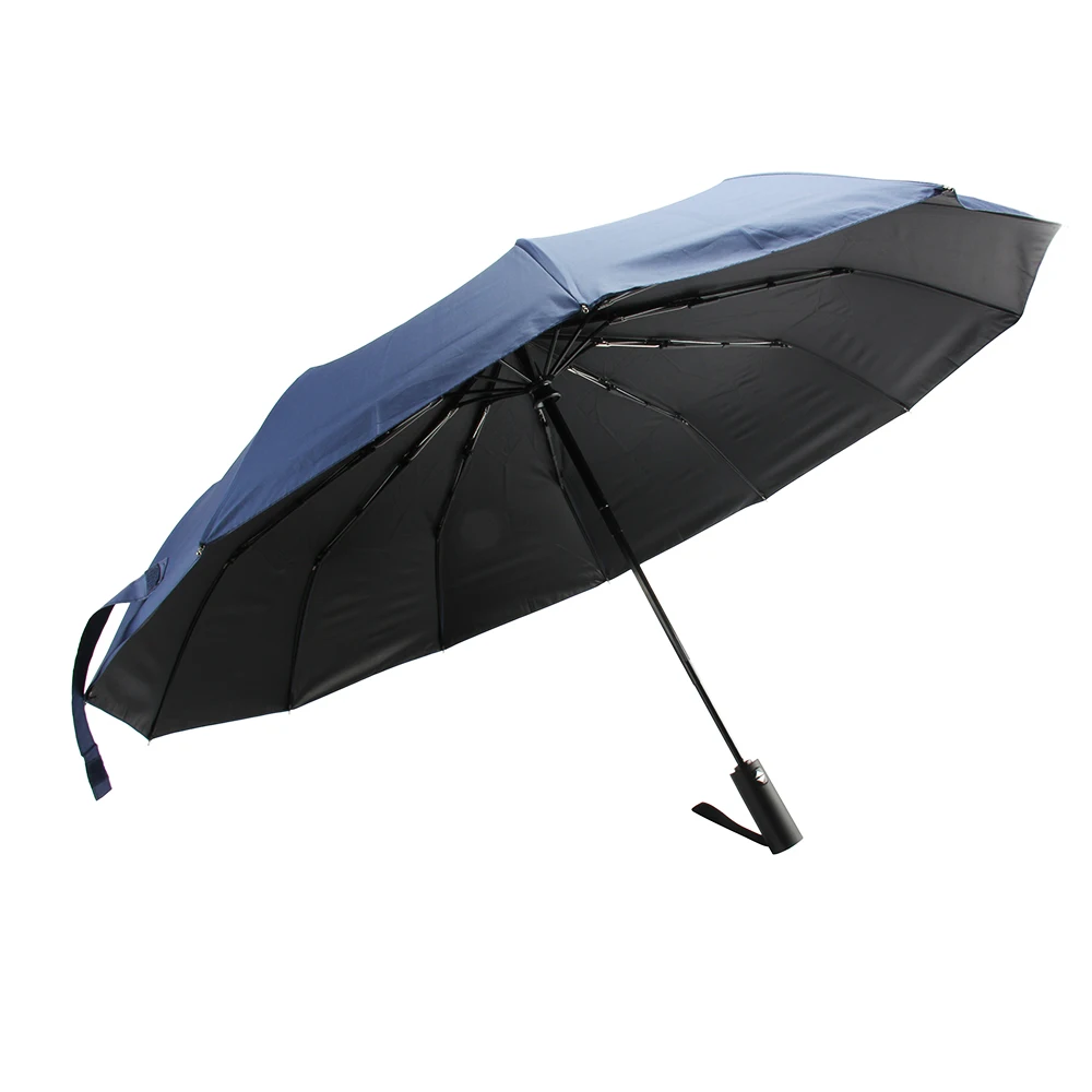 Large 12 Ribs One-Touch Automatic Open and Close Windproof 210T All-Weather Travel Folding Umbrella