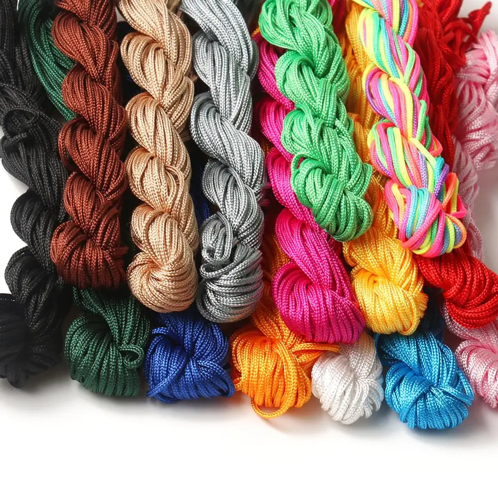 15 Colors Nylon Cord Thread Chinese Knot Macrame Rattai Braided String DIY for Jewelry Making Bracelet&Necklace 22M