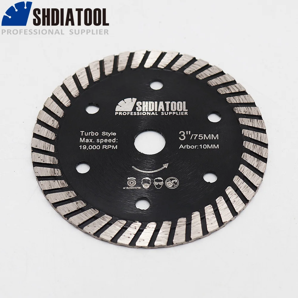 Il diamante a 3 pollici delle mattonelle della lama di Turbo del granito pressato caldo di SHDIATOOL 10 pz/set 75mm ha visto la lama per calcestruzzo del granito