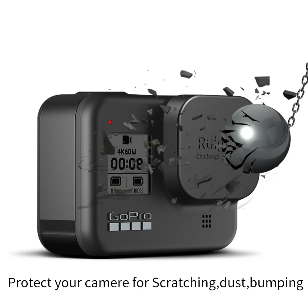 Lenti in Silicone di Protezione In Vetro Temperato Caso della copertura della Protezione Per Gopro Hero 8 9 Nero Accessori Macchina Fotografica di Azione