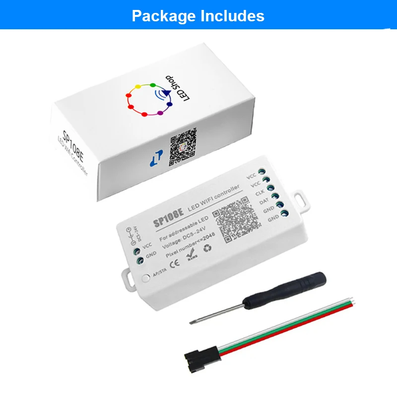 

SP108E Wifi Spi Controllor Remote Dream Color Light Strip Programmable RGB Wifi APP Led Controller For WS2812B WS2811 WS2815