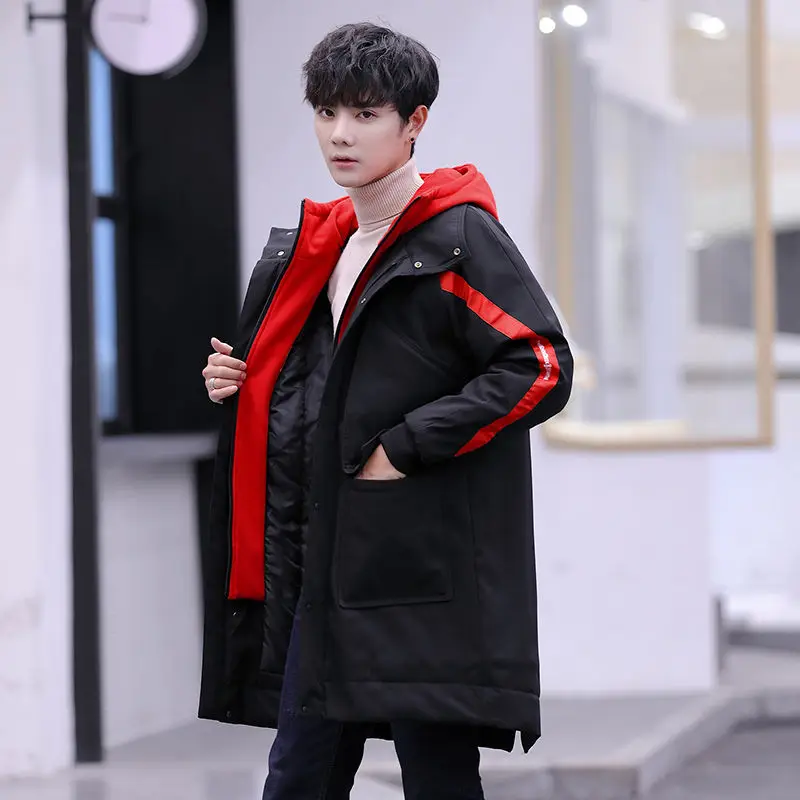 

Fashion Winter Parkas Men's Coat Thick Men's Jacket Cotton Casual Hooded Men's Coat Men's Clothing