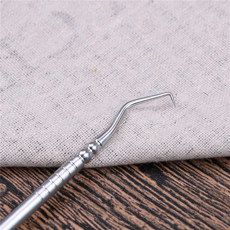 1pcs Teeth Clean Hygiene Probe hook Pick Stainless Steel Dental Tool Double Ended Dental Explorer Instrument