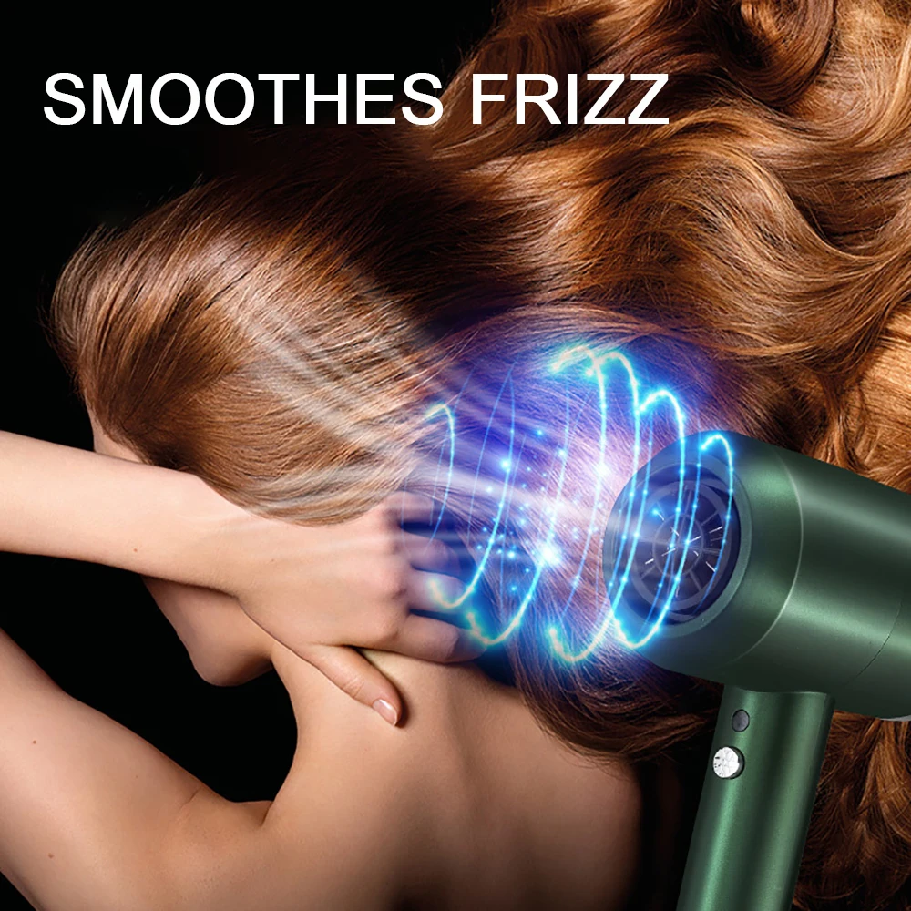 Pengering Rambut dengan Diffuser Salon 2000W Negatif Ionik Pukulan Cepat Kering 3 Pengaturan Panas 2 Kecepatan & Satu Keren